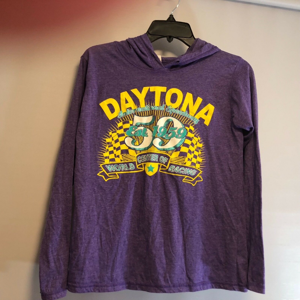 Daytona Intl Speedway Youth Sz M Purple Long Sleev
